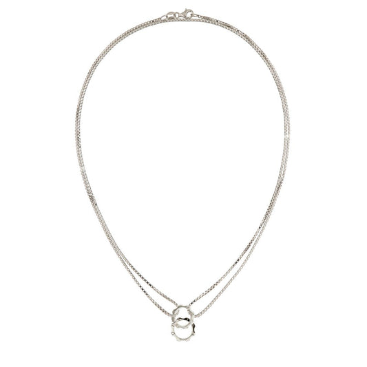 Collana versatile con catena veneziana light e due mini ingranaggi argento
