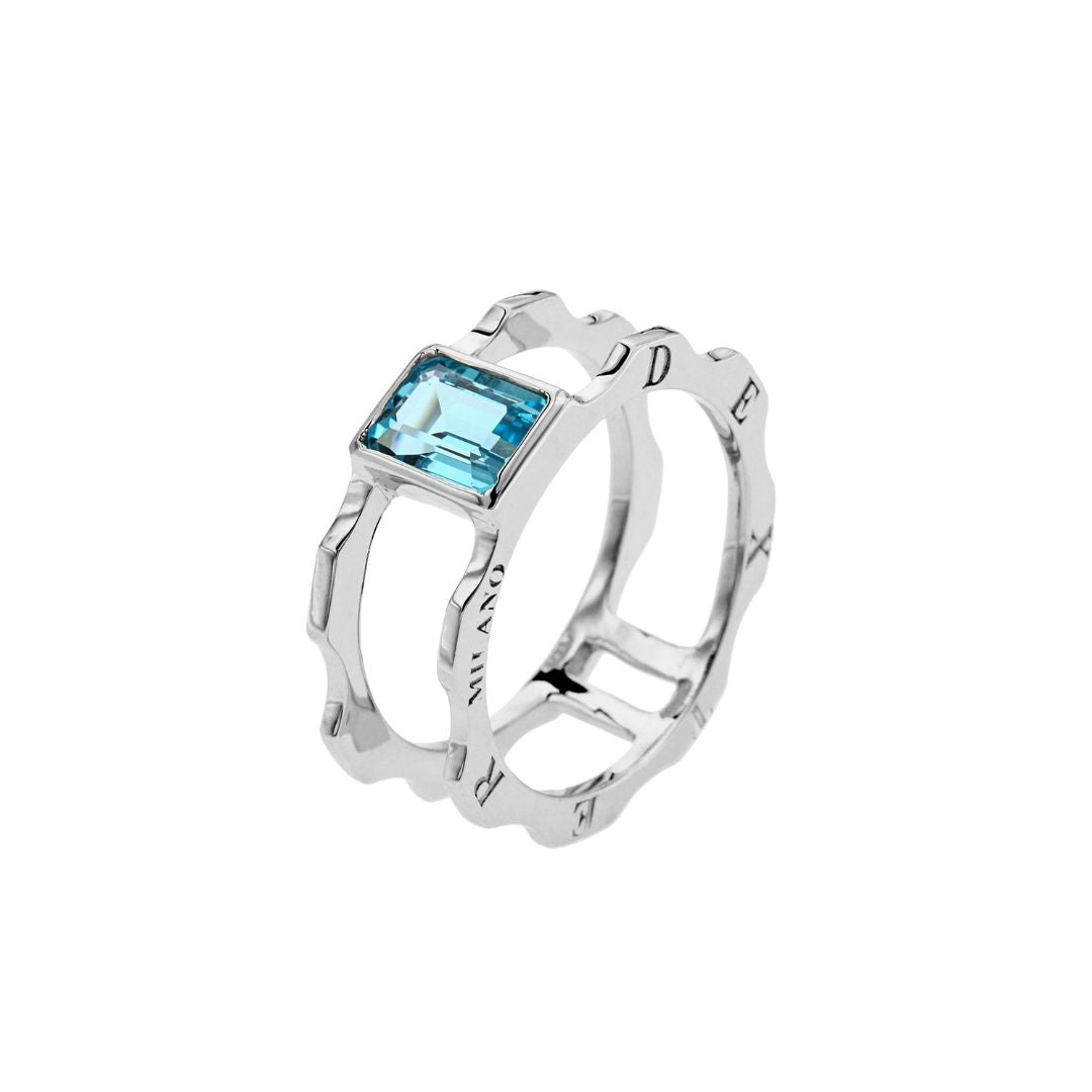 Anello argento con topazio