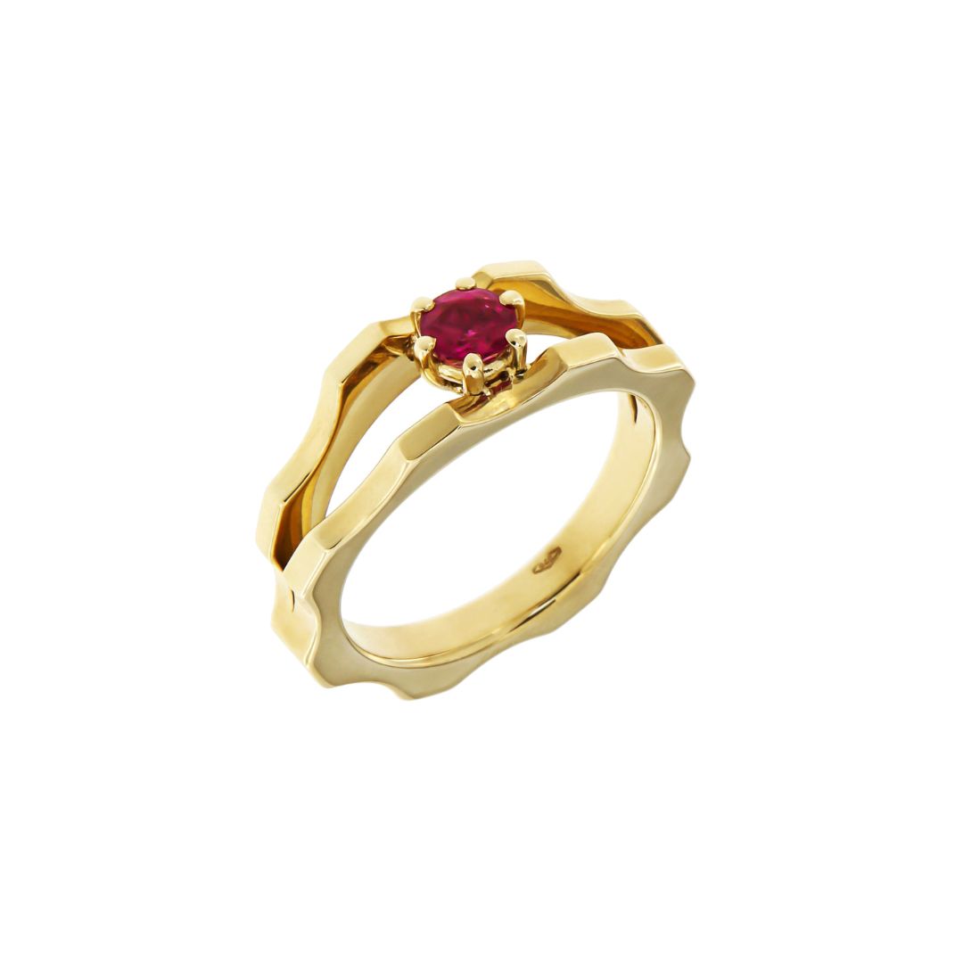 Anello anniversario artigianale rubino