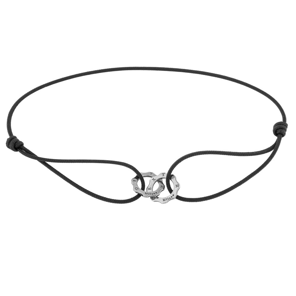 Bracciale filo due micro ingranaggi argento