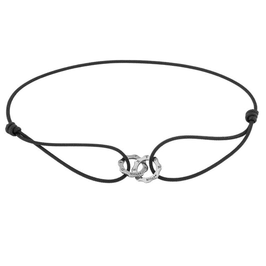 Bracciale filo due micro ingranaggi argento