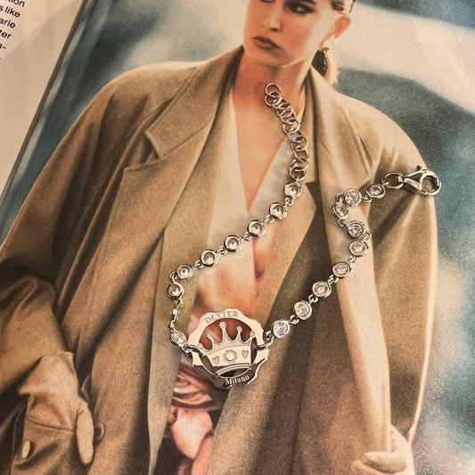 Bracelet with crown and cubic zirconia