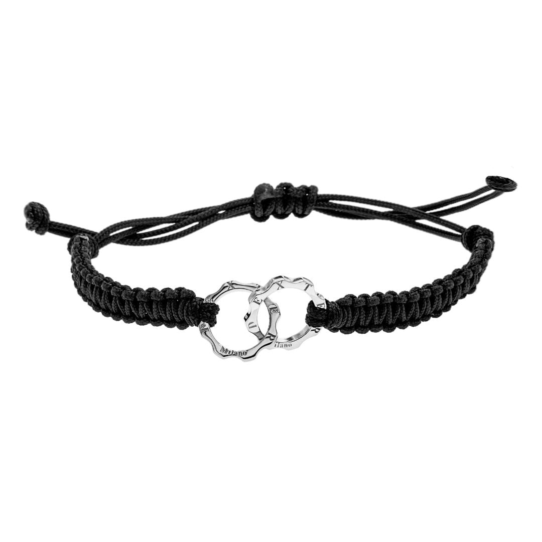 Bracciale due mini argento e filo nautico