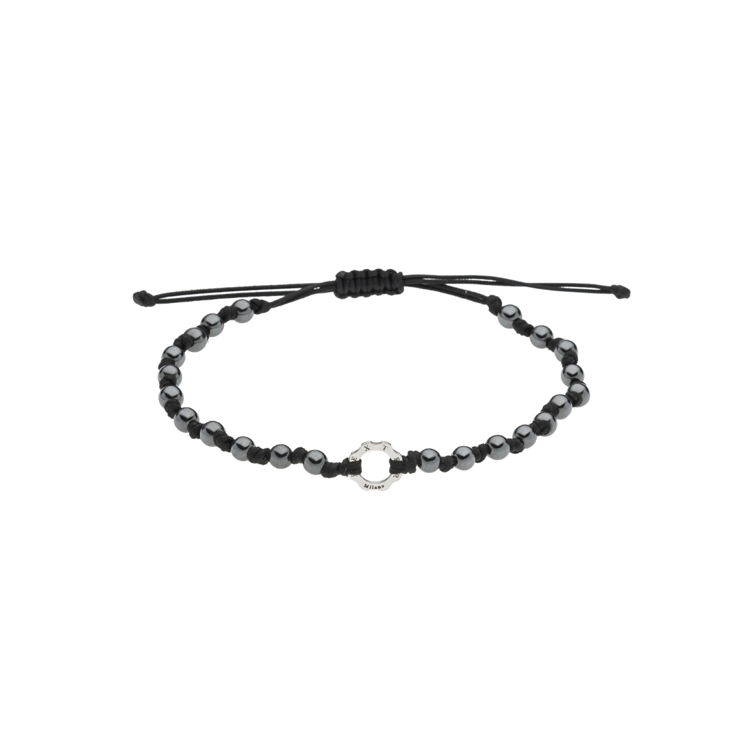 Bracciale micro argento e pietra di ematite