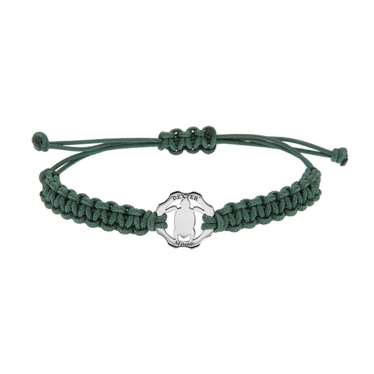 Sage green nautical thread turtle bracelet