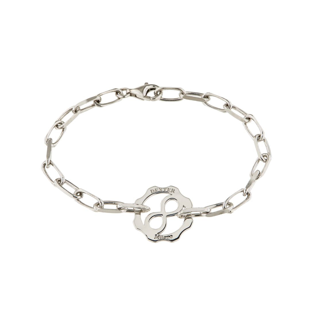 Infinity bracelet mesh paper clip silver