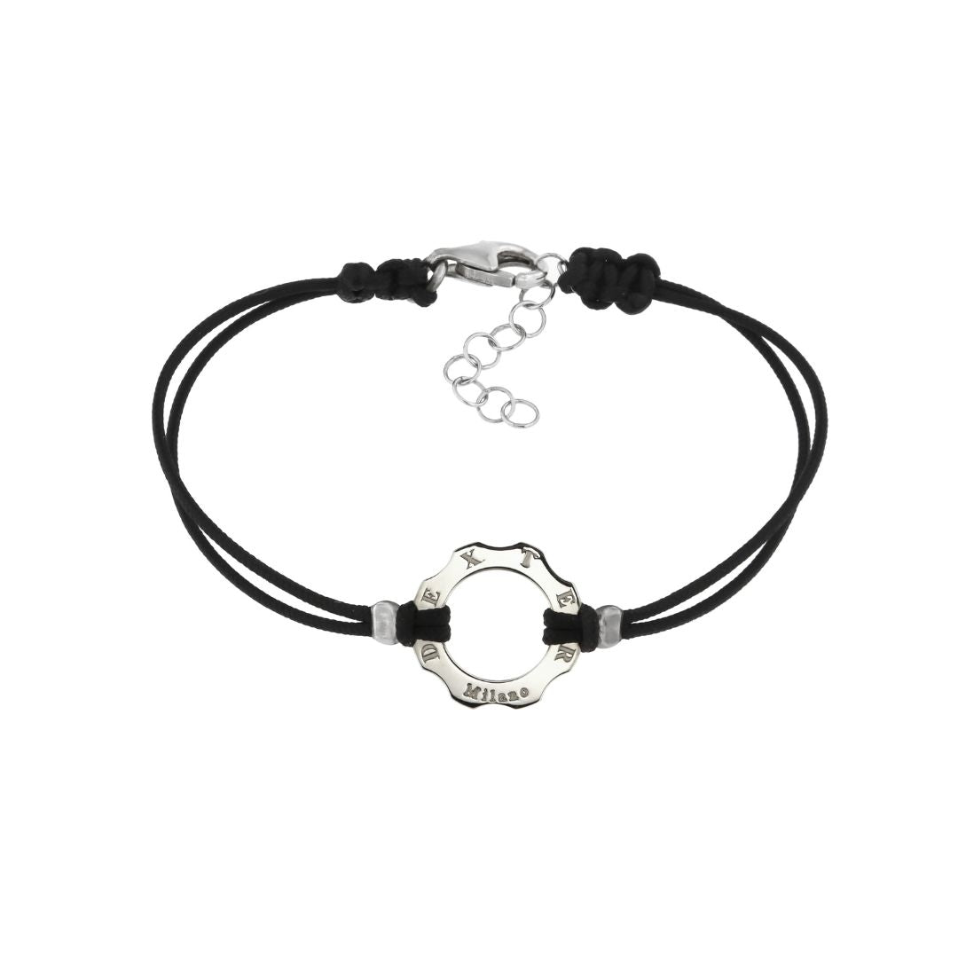 Bracciale mini slim argento e filo nautico