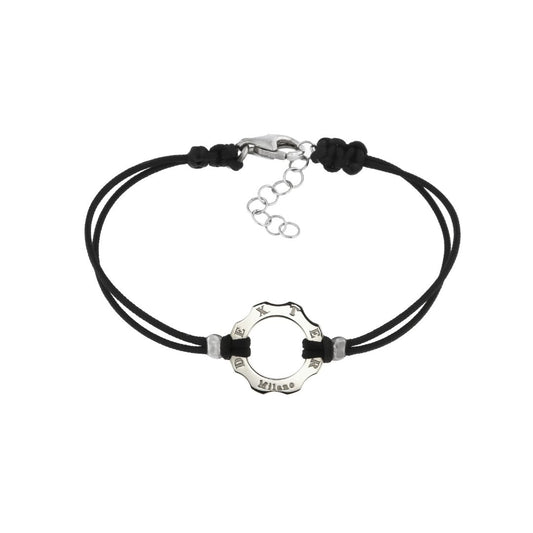 Bracciale mini slim argento e filo nautico