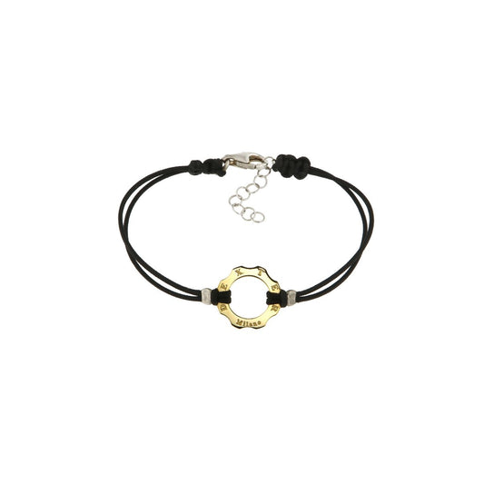 Bracciale mini ingranaggio slim oro giallo e argento