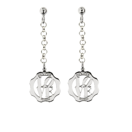 Orecchino pendente amore simbolo LOVE argento