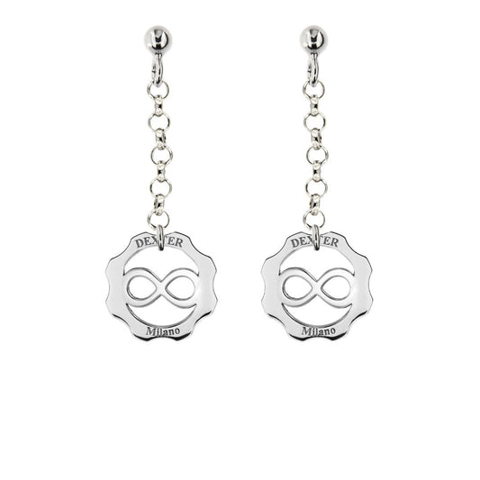 Orecchini infinito argento pendente