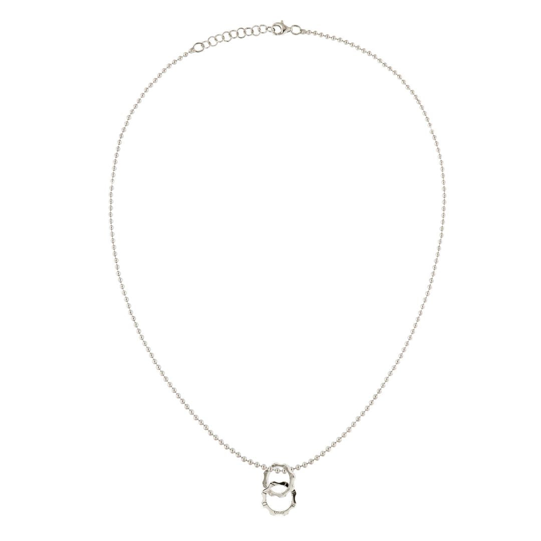 Collana militare girocollo con due mini ingranaggi argento