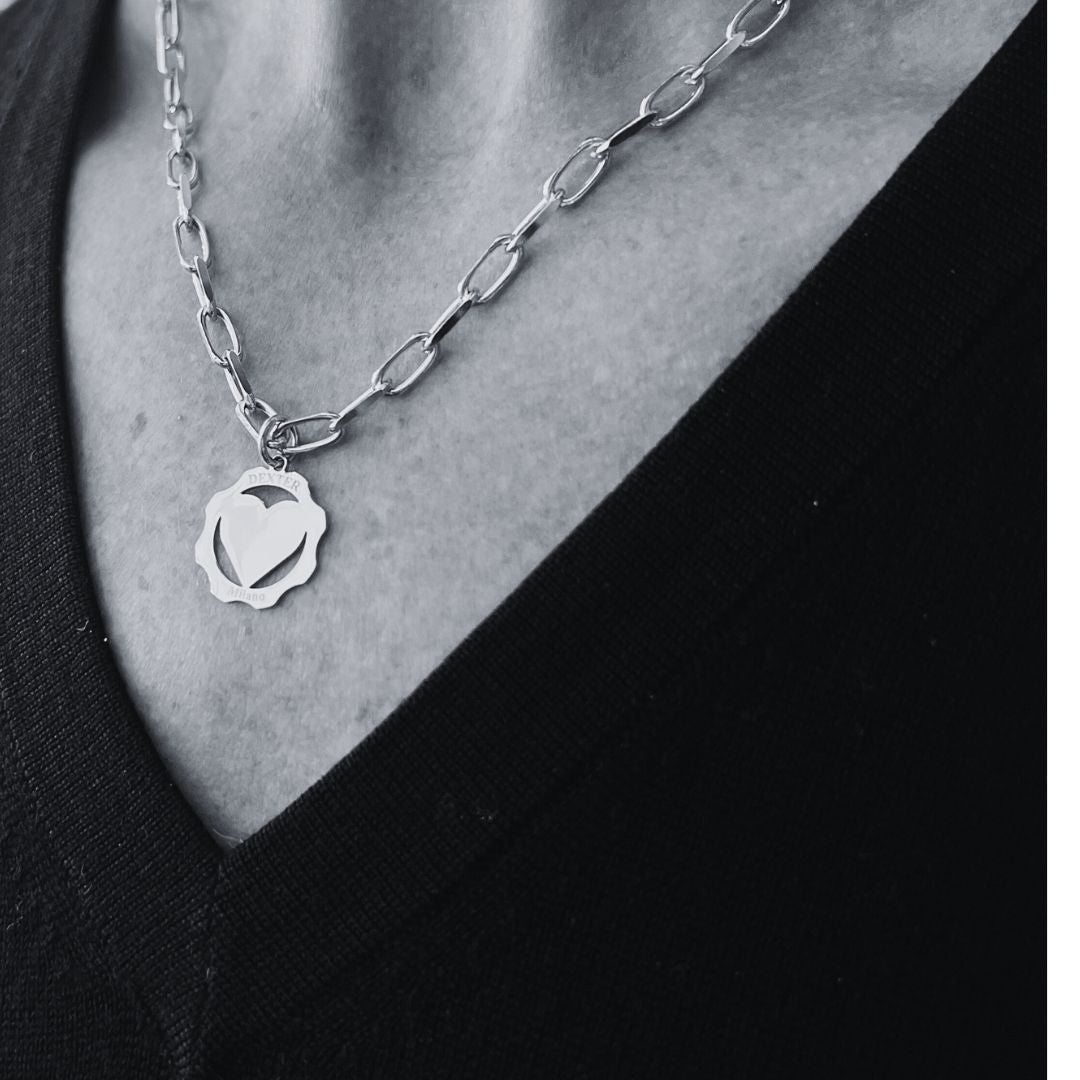 Collana con cuore argento
