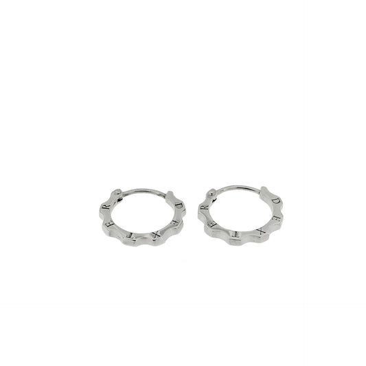 Orecchini mini classici cerchietto in argento rodiato