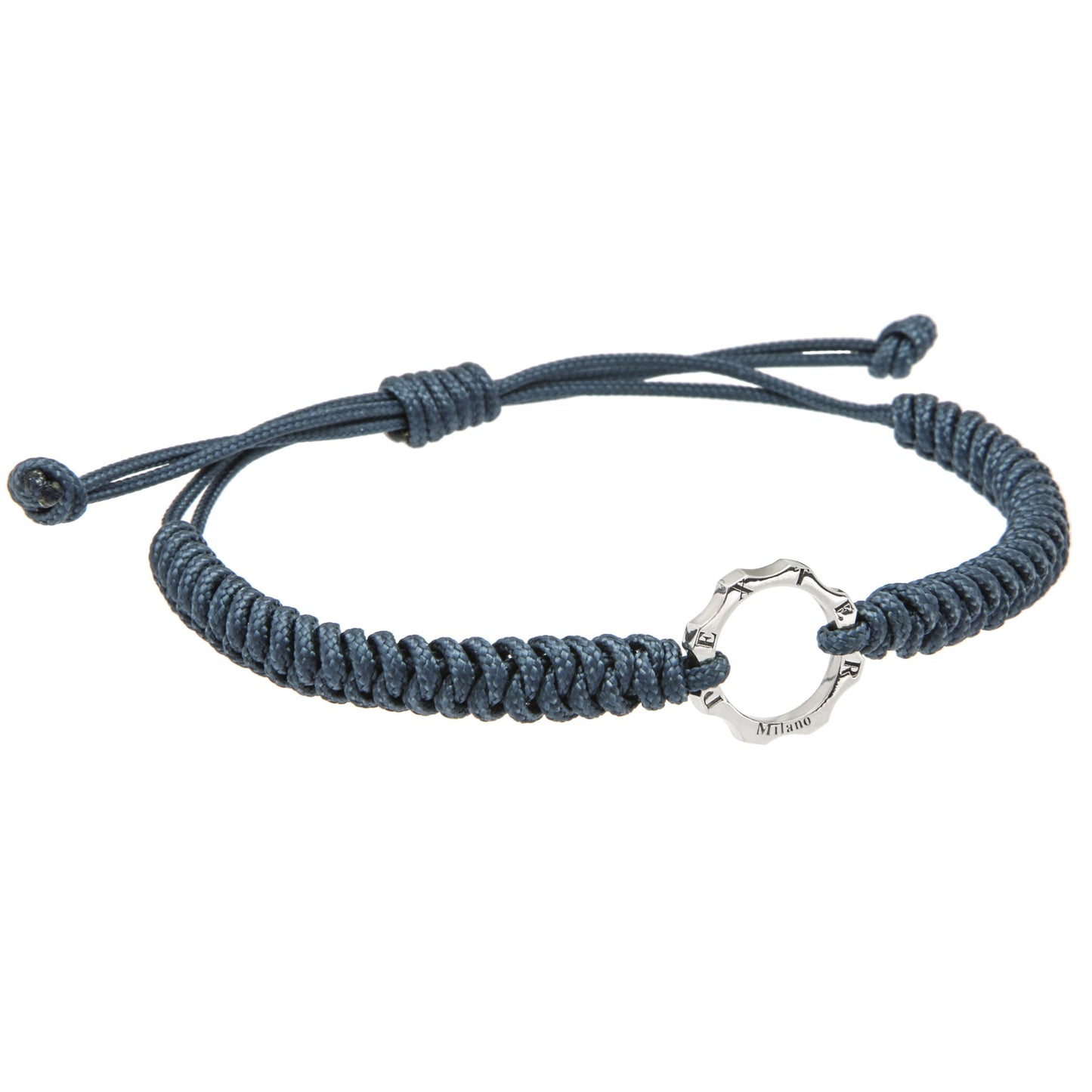 Bracciale Mini ingranaggio argento al platino e filo nautico