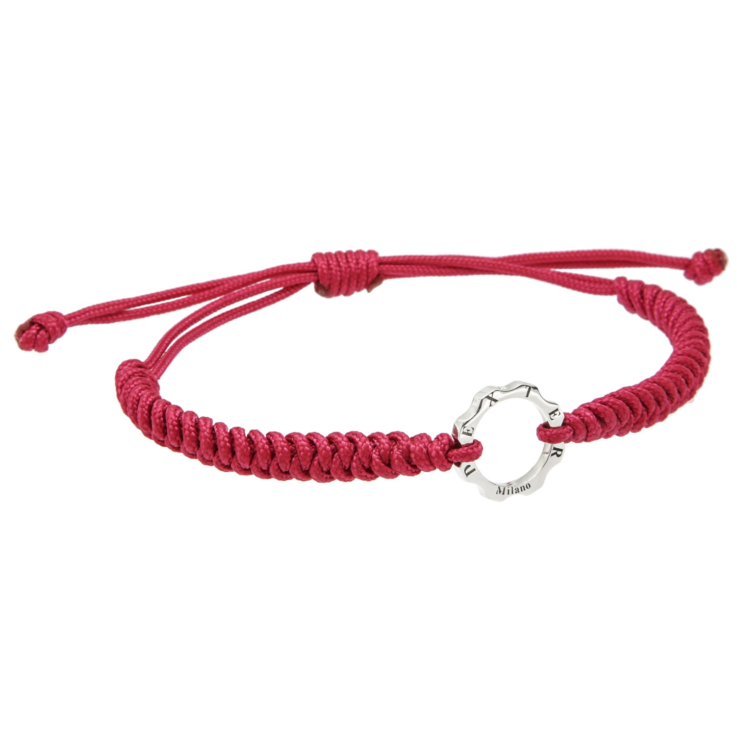 Bracciale Mini ingranaggio argento al platino e filo nautico