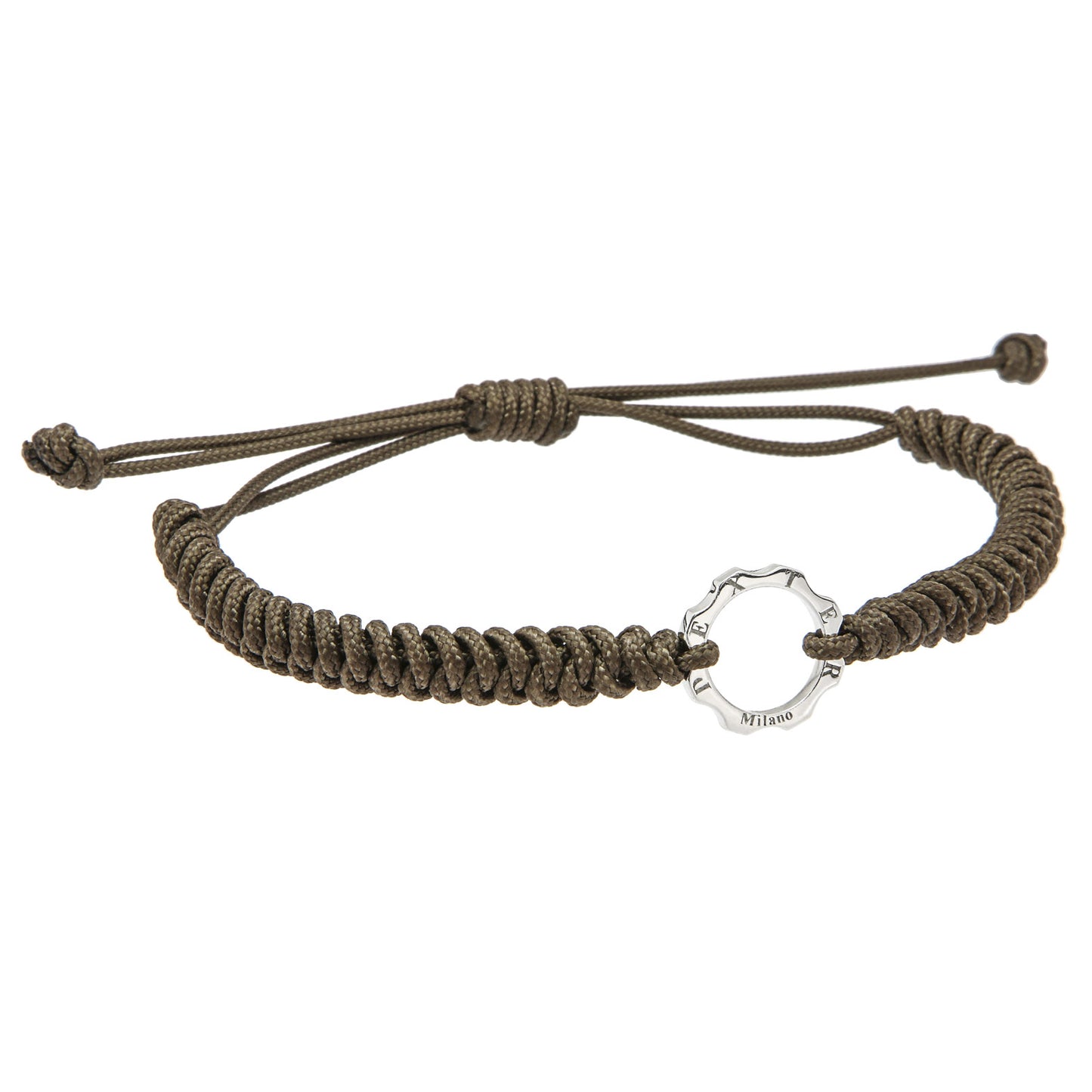 Bracciale Mini ingranaggio argento al platino e filo nautico