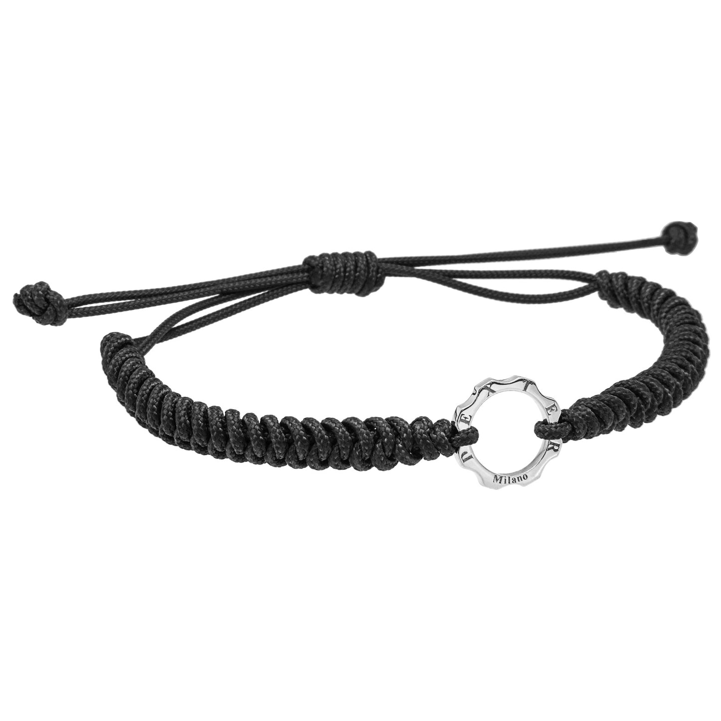 Bracciale Mini ingranaggio argento al platino e filo nautico
