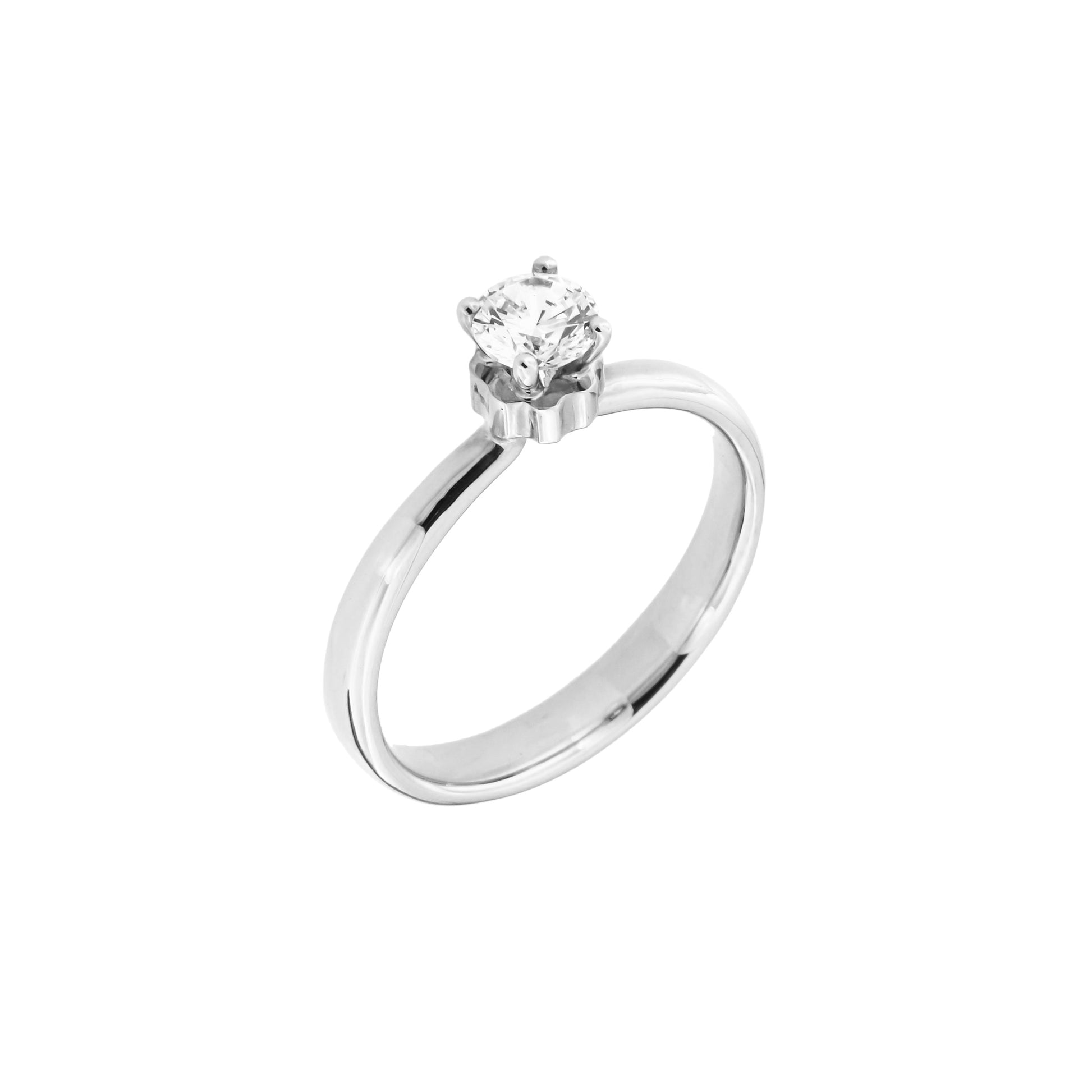 Handcrafted solitaire diamond ring