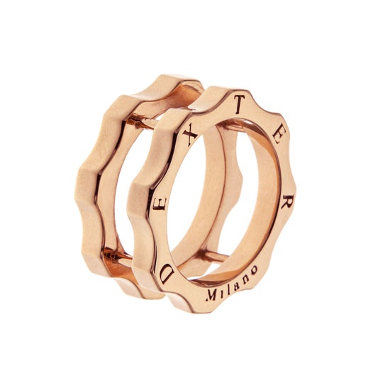 Rose gold turret ring