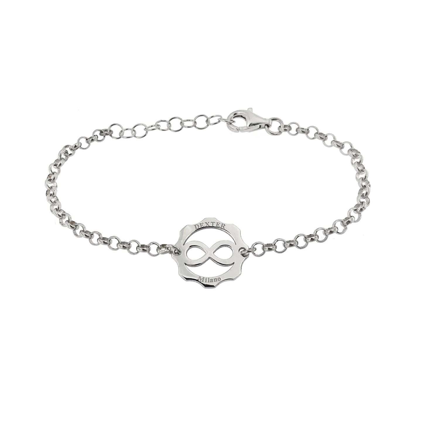 Bracciale amore infinito argento al platino con catena rollò