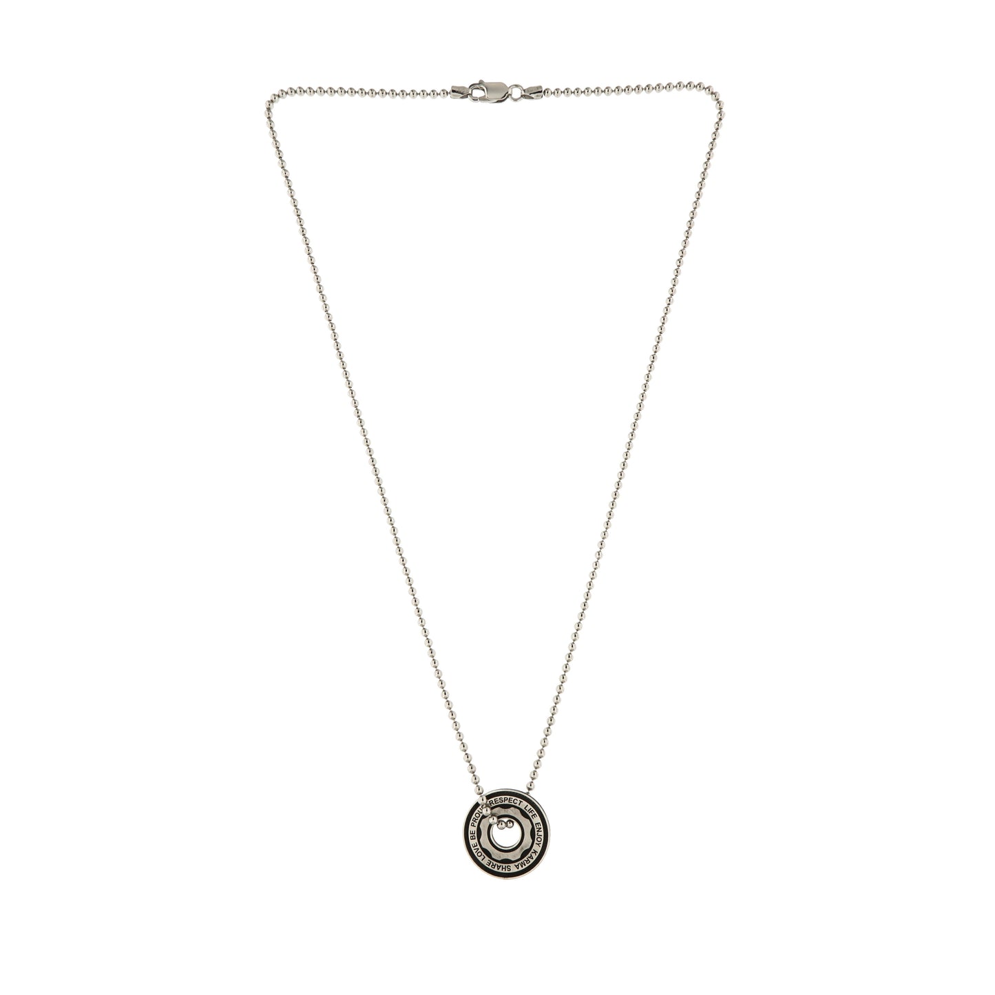 Collana girocollo con moneta dell'amore argento al platino