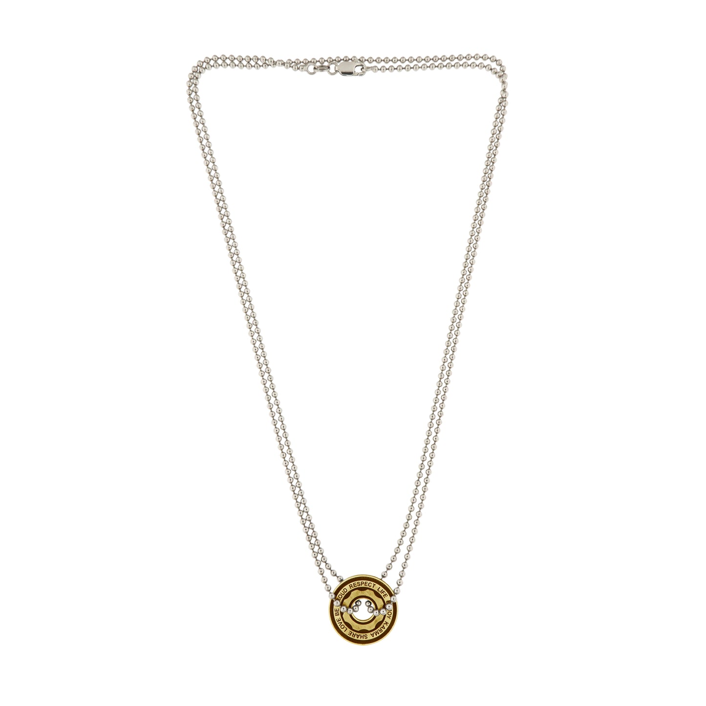 Collana lunga militare argento con moneta dell'amore oro Gear People