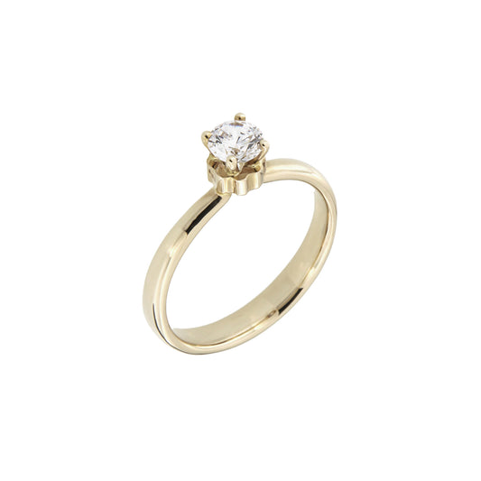 Anello diamante solitario artigianale