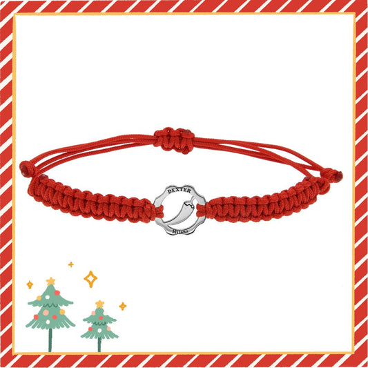 Bracciale simbolo fortuna peperoncino argento e filo nautico rosso