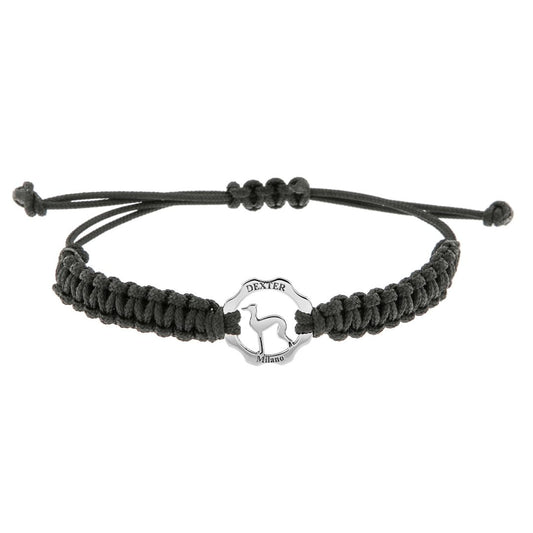 Bracciale levriero argento e filo nautico