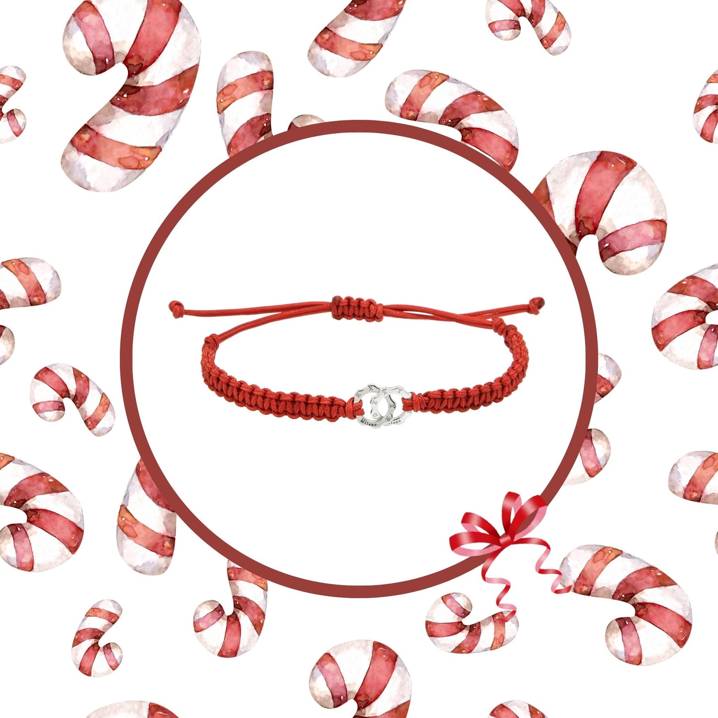 Bracciale due micro ingranaggi argento al platino e filo nautico