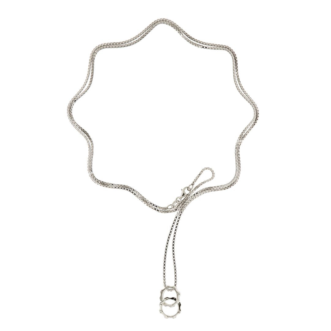 Collana versatile con catena veneziana light e due mini ingranaggi argento