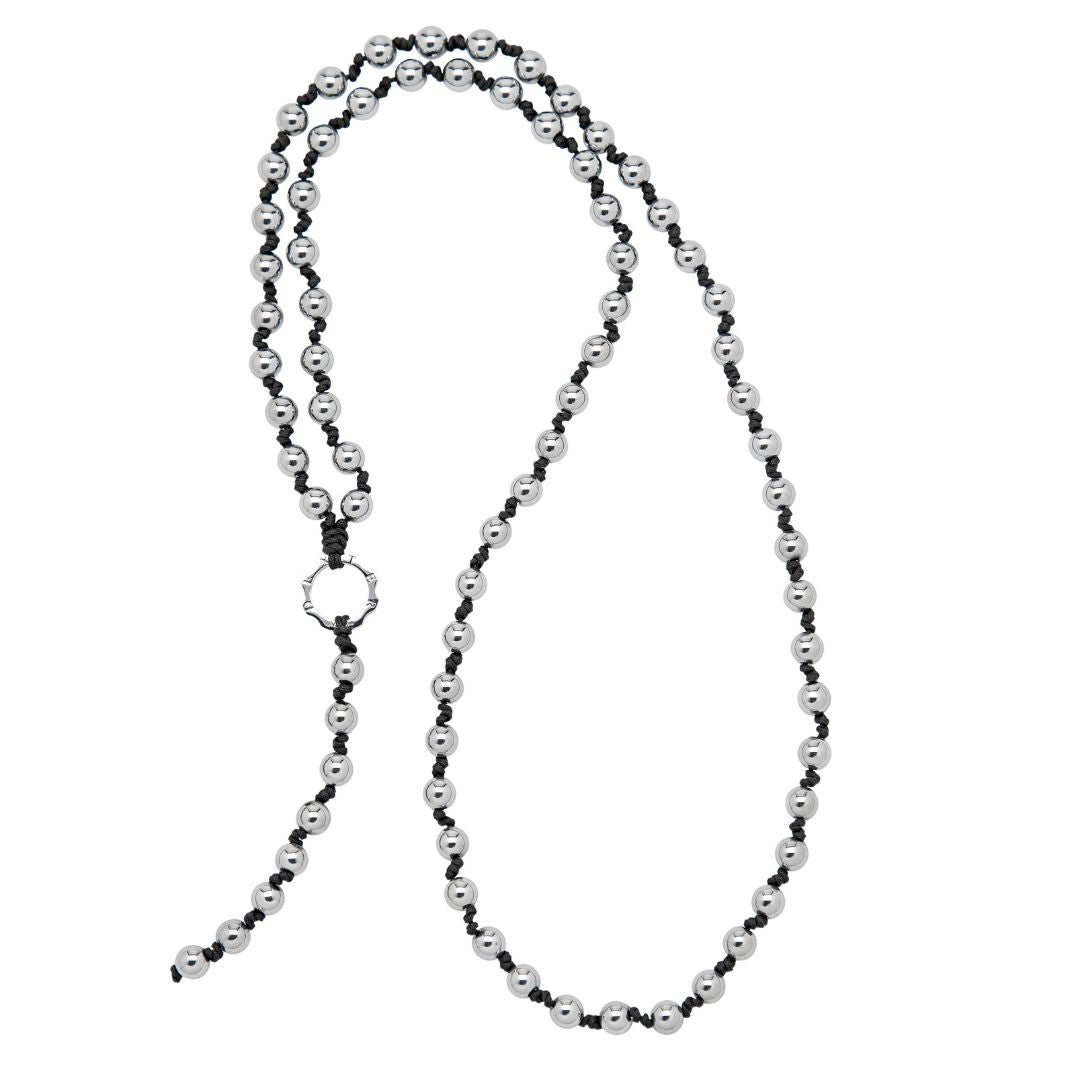 Collana rosario ematite argento