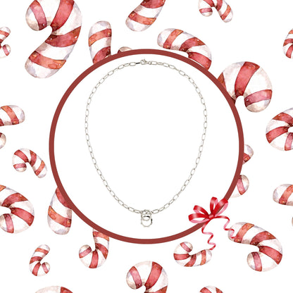 Collana Paper Clip con due mini ingranaggi concatenati argento