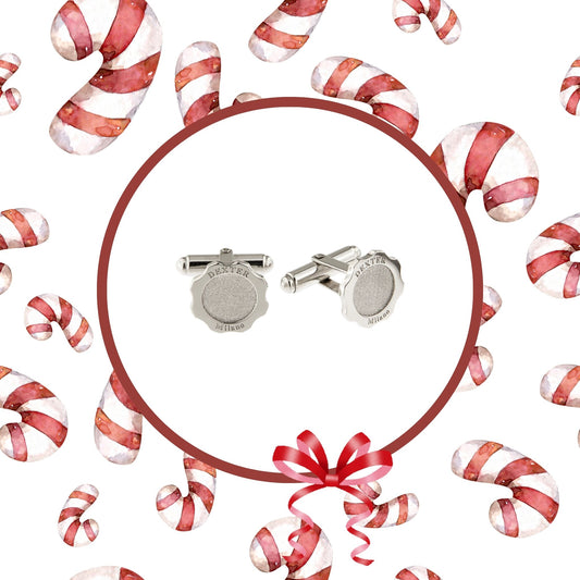 Gemelli argento al platino, personalizza con incisione iniziali!