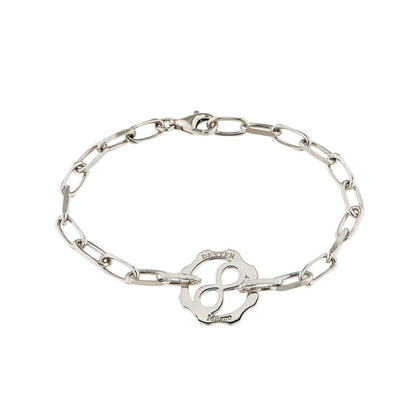 Bracciale infinito maglia paper clip argento