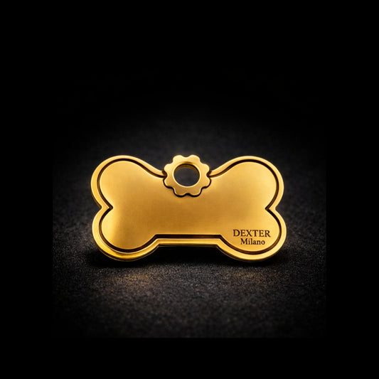 Medaglietta Pet artigianale bronzo giallo anticato