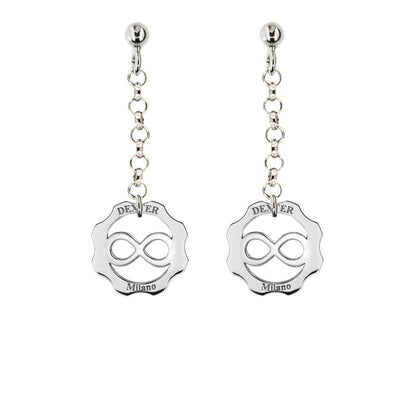 Orecchini infinito argento pendente