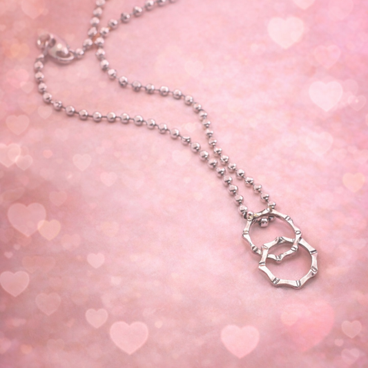 Collana militare lunga con due mini ingranaggi argento