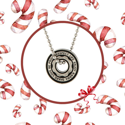 Collana girocollo con moneta dell'amore argento al platino