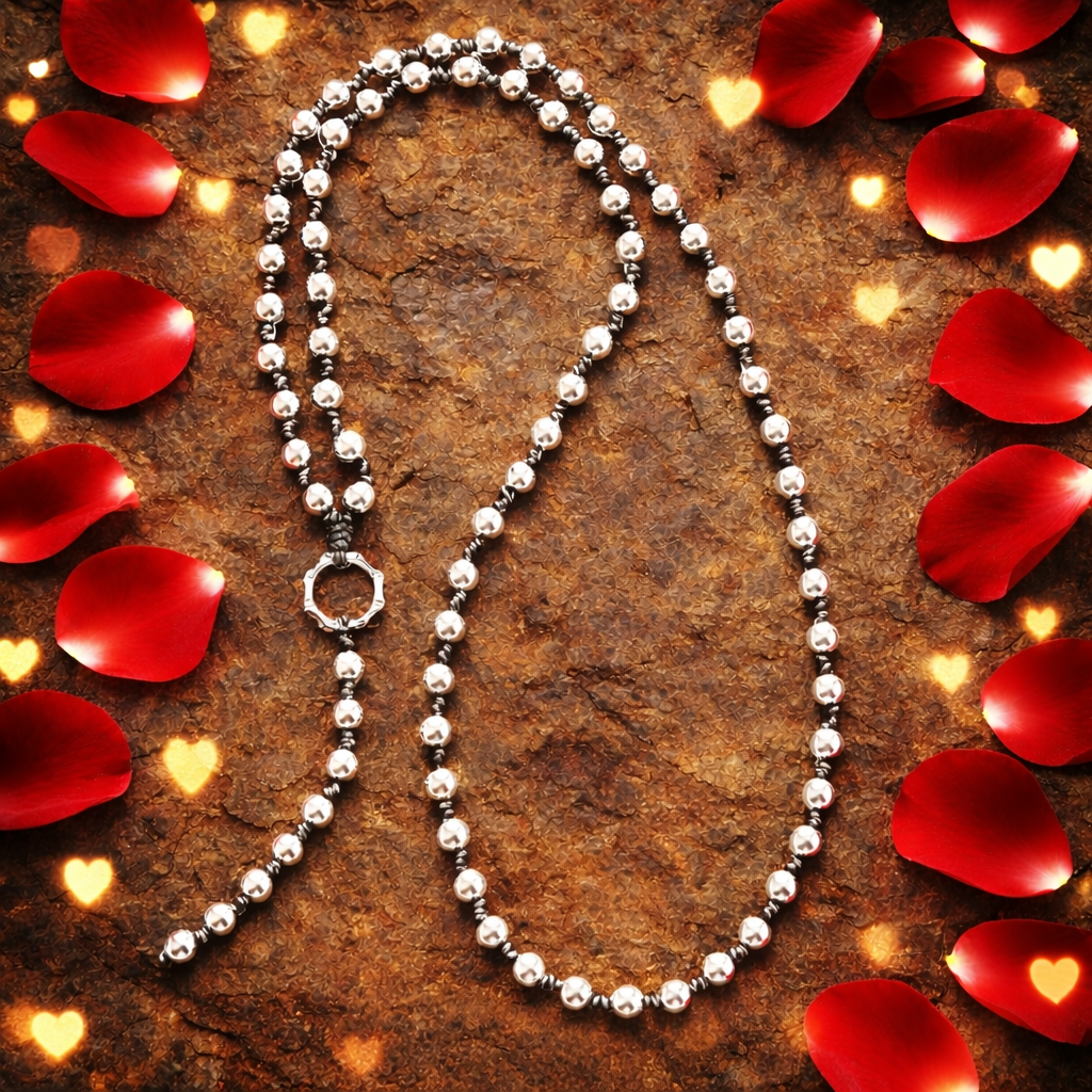 Collana rosario ematite argento