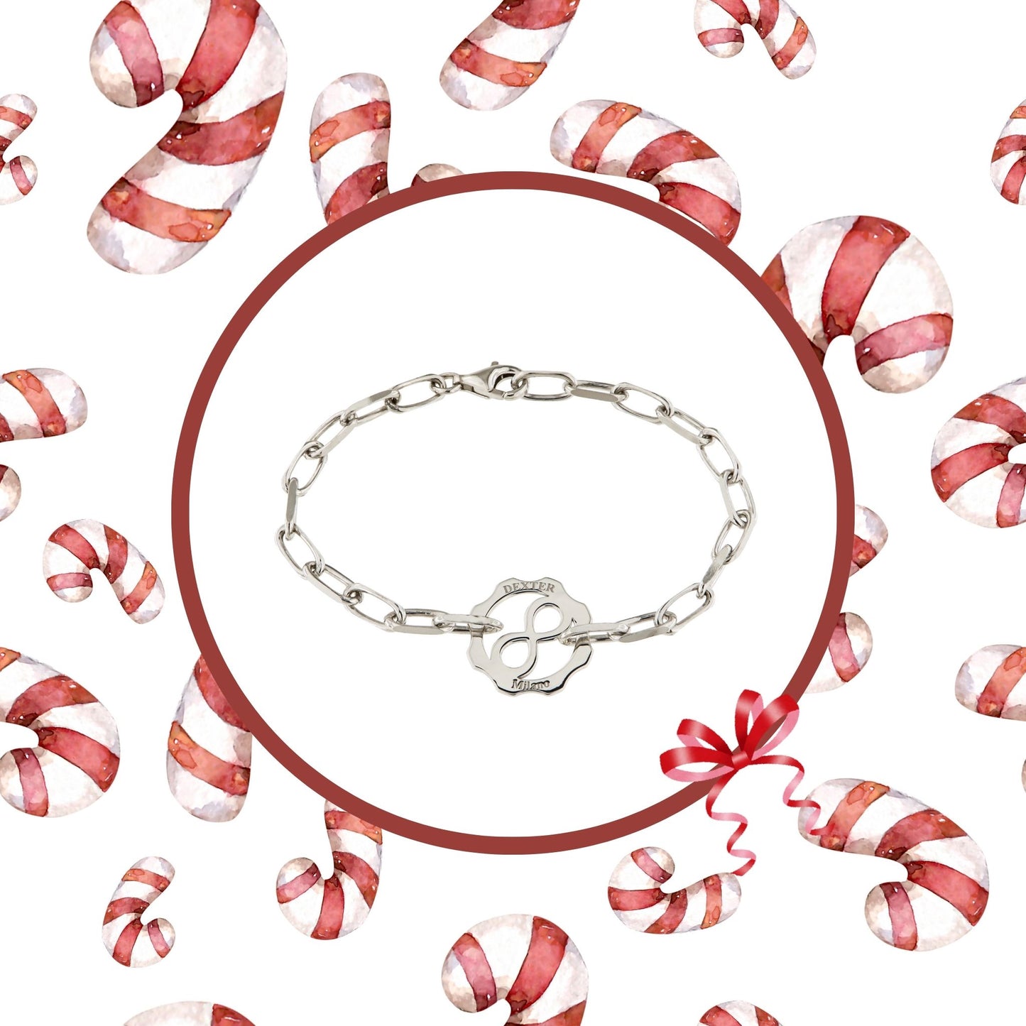 Bracciale infinito maglia paper clip argento