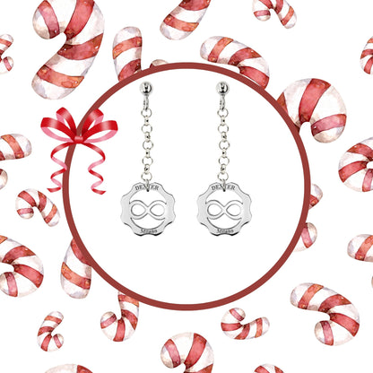 Orecchino pendente amore simbolo infinito argento