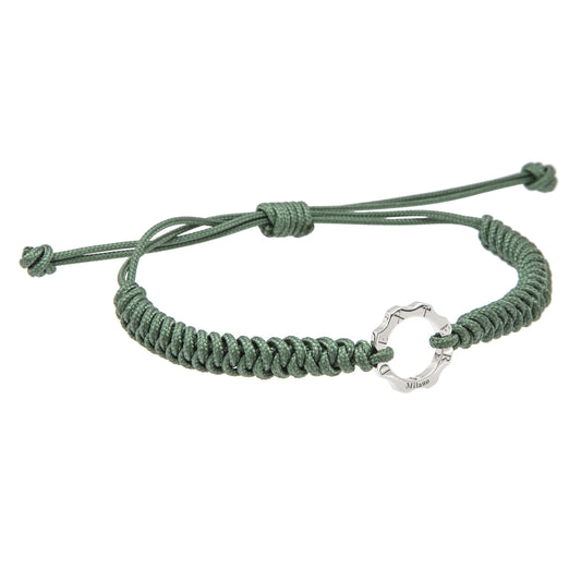 Platinum silver mini gear bracelet and nautical wire