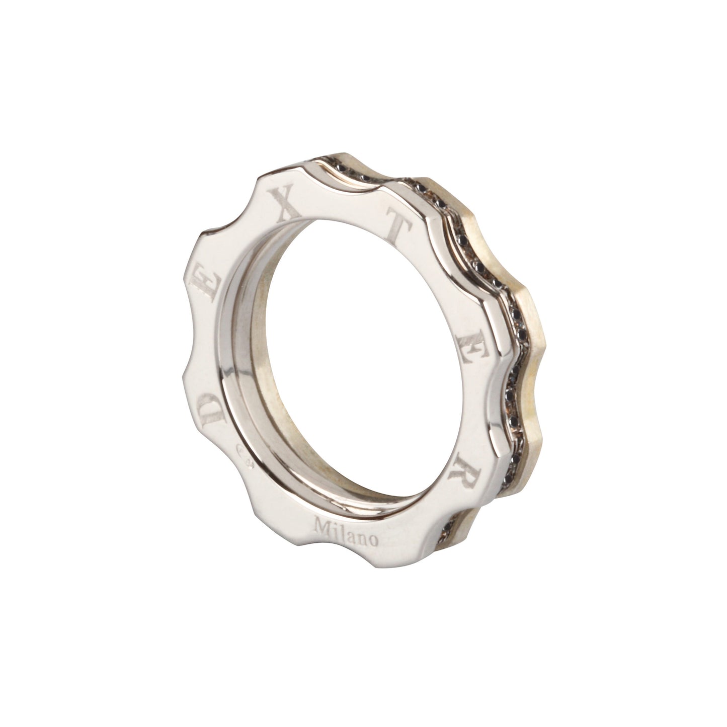 Slim gold and diamond ring combination